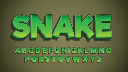 green uppercase cartoon isolated font