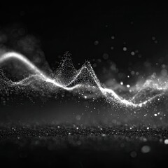 Abstract grayscale digital wave pattern