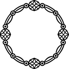 Decorative Line Art of Tribal Bracelet with Motifs Isolated Vector, Hand Drawn Ethnic Bracelet Illustration, Traditional Tribal Jewelry Outline, Folk Motif Bracelet Line Drawing