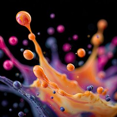 Vibrant splash of liquid colors