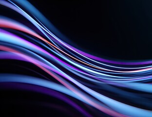 Abstract flowing ribbons of vibrant colors on a dark background