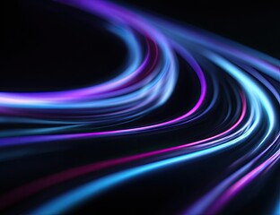 Abstract swirling neon light trails
