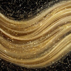 Golden highlights on flowing blonde hair