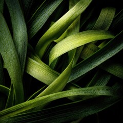 Close-up of interwoven plant leaves