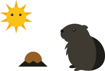 Groundhog day sun shadow animal vector illustration eps scalable iconic graphic vector