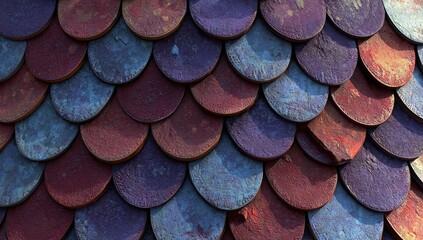 Close-up of colorful circular tiles