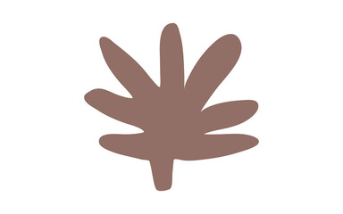Abstract Brown Fan Leaf Shape Illustration