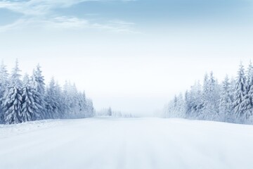 Obraz premium Roads line horizontal border winter landscape nature.