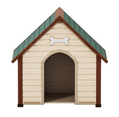 Doghouse on transparent background. 3D illustration