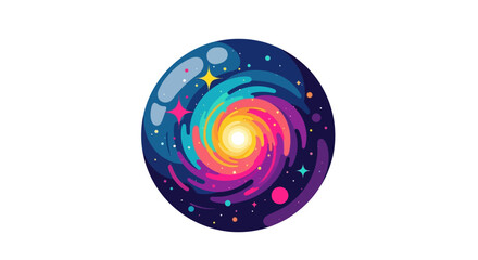 Colorful Spiral Galaxy Swirl Nebula Cosmic.