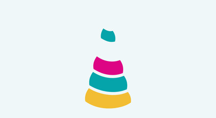 Colorful Stacked Toy Pyramid Design.