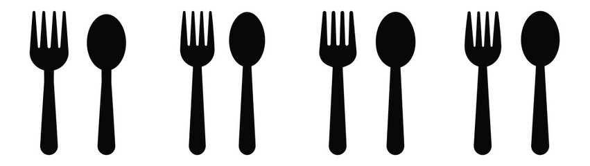 fork Icon Set, Vector illustration