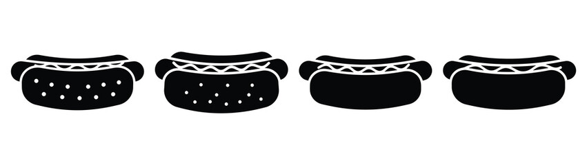 hotdog Icon Set, Vector illustration
