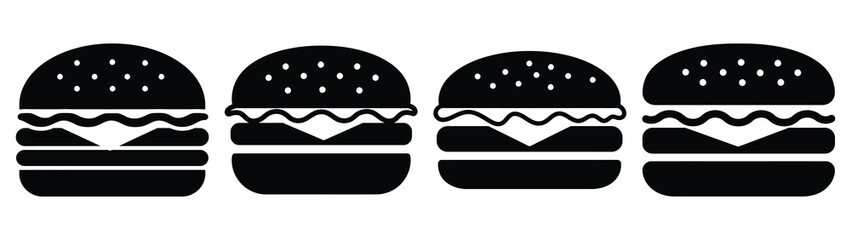 burger Icon Set, Vector illustration