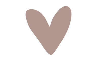 Abstract Flat Pink Brown Heart Shape