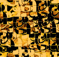 Graphic seamless background. Grunge texture with a beautiful pattern. For fabric, paper, and more. Art texture. Hand-drawn lines, splashes of paint, and blurred effects. Grunge texture.Grunge design.
