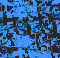 Graphic seamless background. Grunge texture with a beautiful pattern. For fabric, paper, and more. Art texture. Hand-drawn lines, splashes of paint, and blurred effects. Grunge texture.Grunge design.