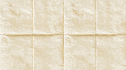 A close-up, high-angle shot of a pristine sheet of cream-colored, precisely folded paper. Demonstrating the art of precision.