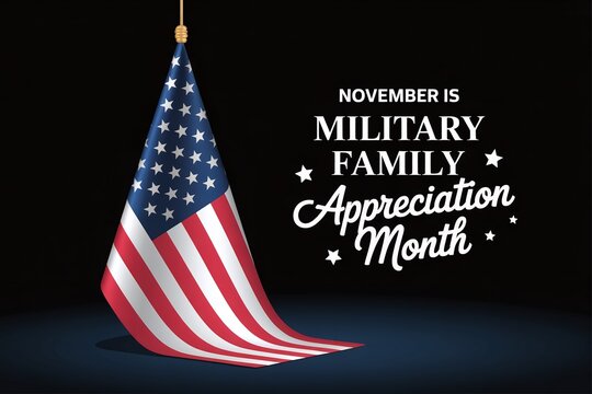 Patriotic Military Family Appreciation November Month Banner for Veteran Support Marketing