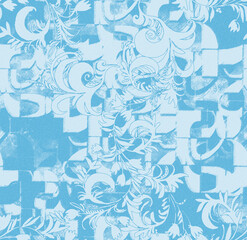 Graphic seamless background. Grunge texture with a beautiful pattern. For fabric, paper, and more. Art texture. Hand-drawn lines, splashes of paint, and blurred effects. Grunge texture.Grunge design.