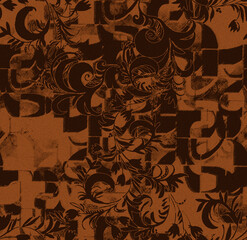 Graphic seamless background. Grunge texture with a beautiful pattern. For fabric, paper, and more. Art texture. Hand-drawn lines, splashes of paint, and blurred effects. Grunge texture.Grunge design.