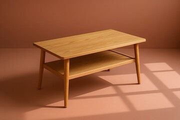 Wooden Coffee Table Illustration for Interior Design and Furniture Branding