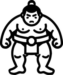 the sumo wrestler isolated sign, symbol, vector, art