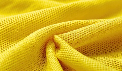 Close-up of yellow mesh fabric