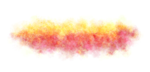 Red and yellow smoke cloud on transparent background template or mockup for visual effects and overlays