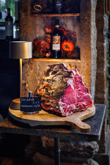 photography, steak, meat, color image, italy, no people, food and drink, horizontal, beef, tuscany, freshness, food, close-up, italian food, italian culture, grilled, raw food, restaurant, barbecue - 