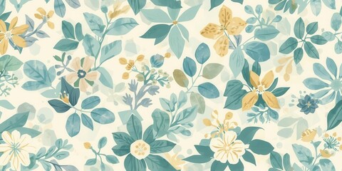 Floral pattern design nature digital artwork vibrant colors aesthetic modern vibes