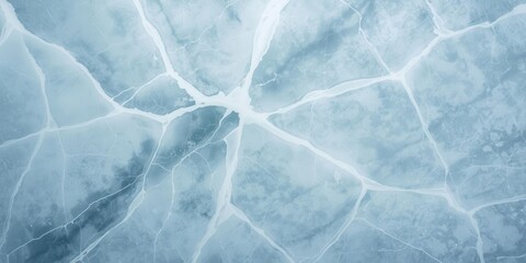 Cracked ice patterns frozen lake aerial view nature abstract art