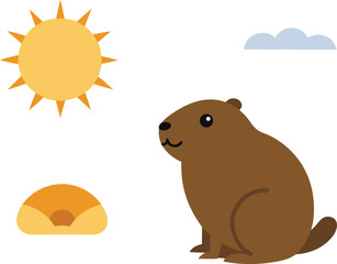 Groundhog day weather prediction vector illustration scalable eps icon bundle vector