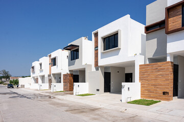 Group of houses of social interest in mexico, infonavit, fovissste. Guadalajara, Jalisco, M&eacute;xico, November 04  2024.