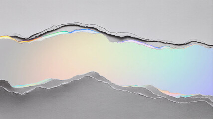 Rough Torn Paper with Holographic Gradient