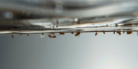 Swimming creatures beneath the water surface close-up perspective nature tranquil environment