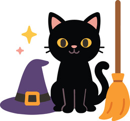 black cat and witch