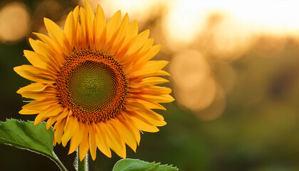 Naklejka premium Isolated Blooming Sunflower With A Blurred Natural Background