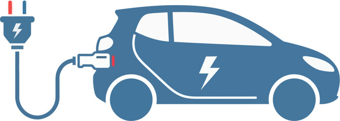 EV car eco-friendly renewable car charging station vector illustration icon 