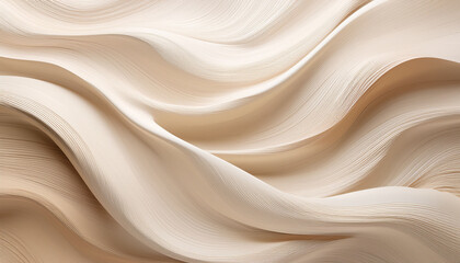 Obraz premium Abstract Wavy Texture In Soft Beige And White Tones Creates Serene Atmosphere Flowing Lines Evoke Sense Of Calm And Elegance Perfect For Modern Decor