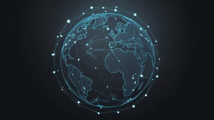 Global network connections shine bright on digital Earth