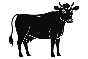 silhouette of a cow