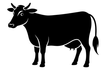 silhouette of a cow