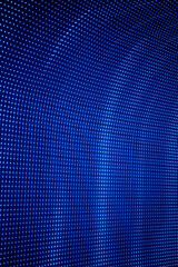 Festive blue decorative lighting in a perspective concept. Background texture with LED lighting, selective focus