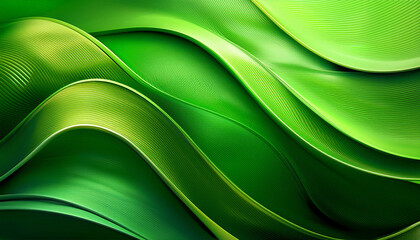Fototapeta premium Green Wave Abstract Background Design Element Curves Banner