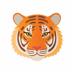 tiger head isolated on white