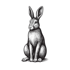 Vintage Engraving Rabbit Illustration
