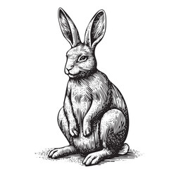 Vintage Engraving Rabbit Illustration