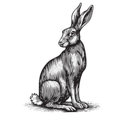 Vintage Engraving Rabbit Illustration
