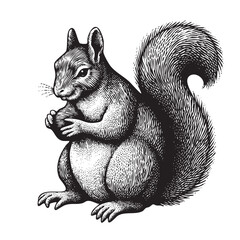 Squirrel vintage engraving